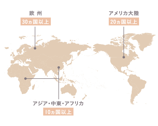 豊胸シリコンバッグ「モティバ」の使用されている世界分布