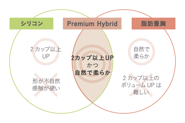 ハイブリッド豊胸の位置づけとメリット