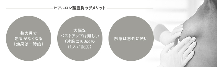 ヒアルロン酸豊胸のデメリット